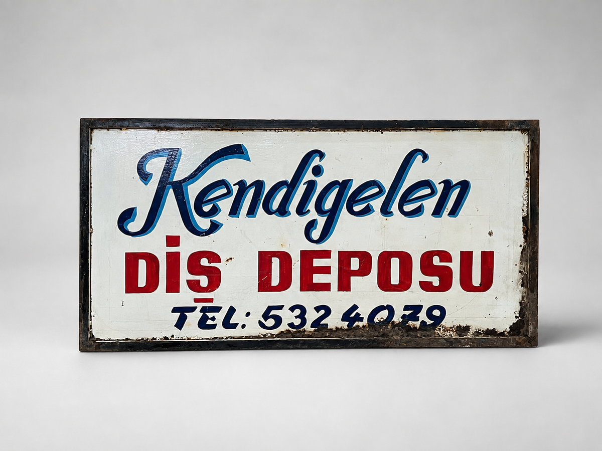 El Boyaması Diş Deposu Tabelası