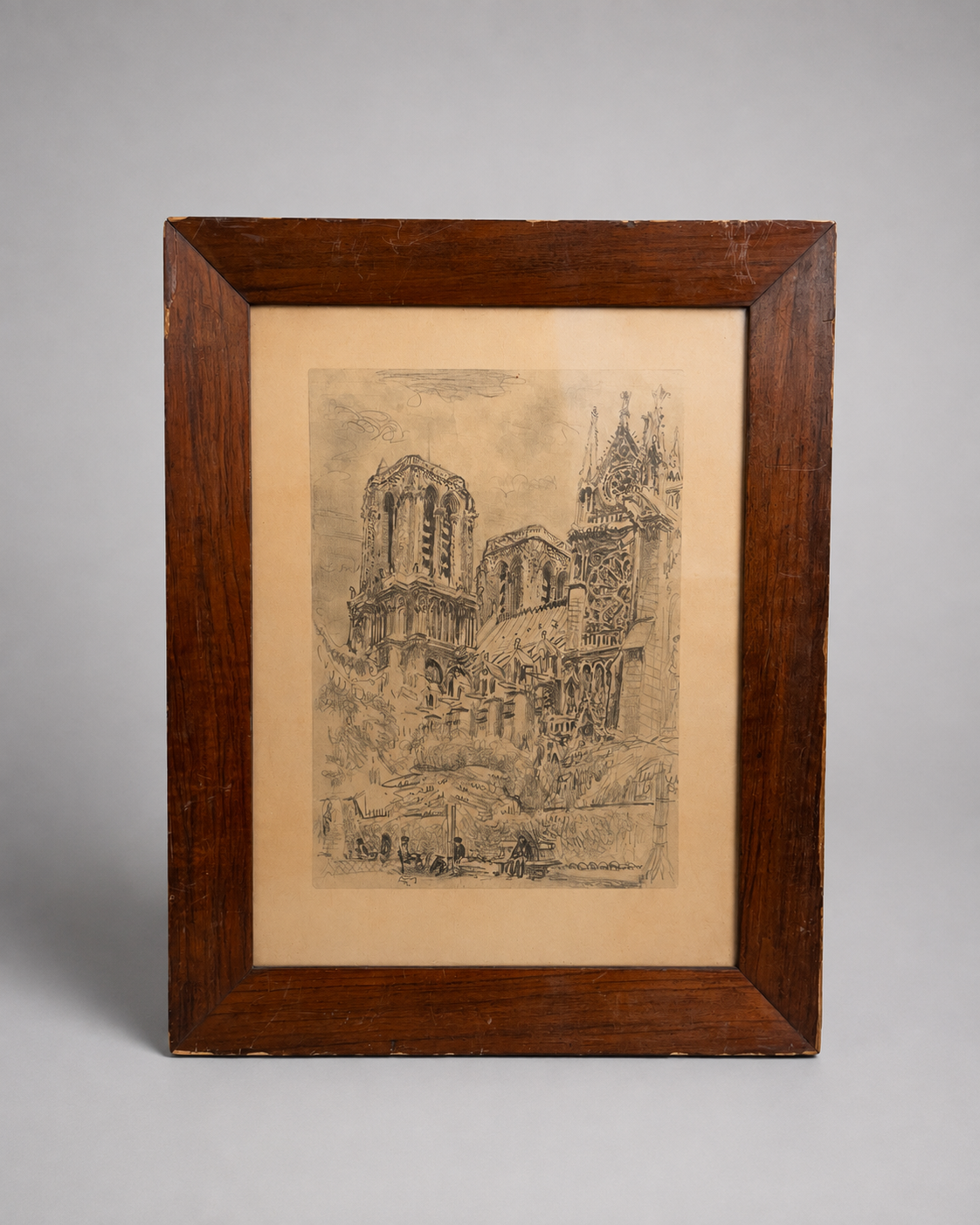 Notre Dame Katedrali Karakalem resim