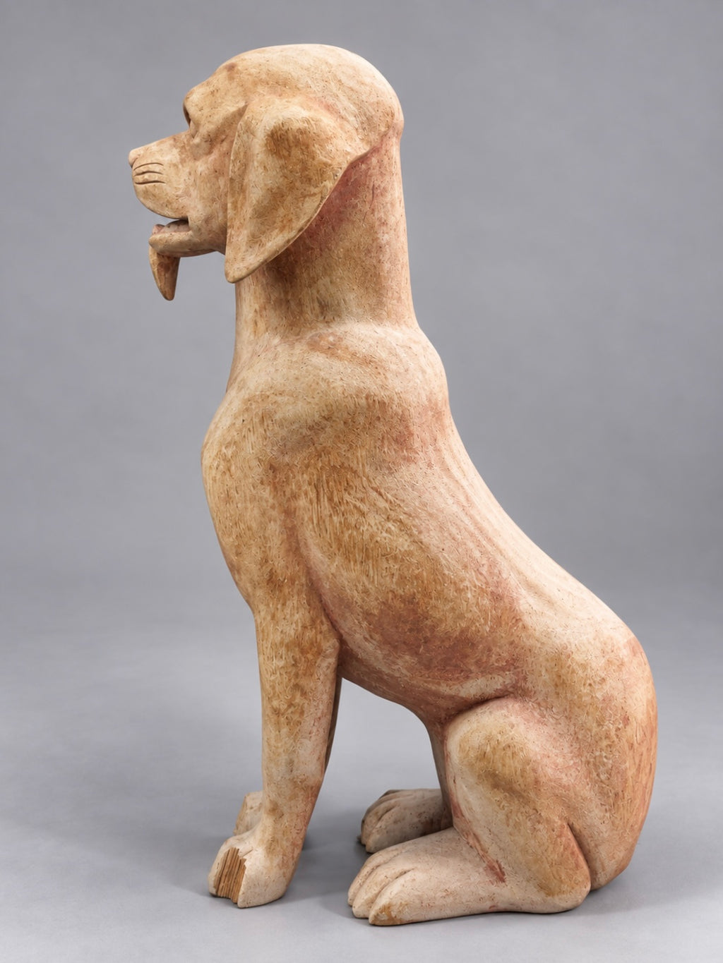 Ahşap El Oyması Köpek Figürü