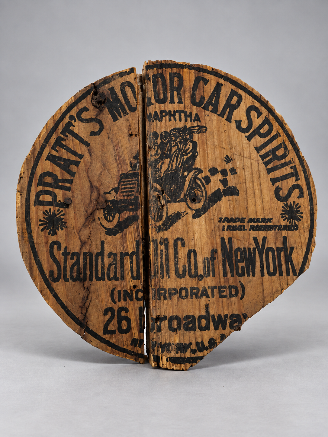 Pratt's Motor Car Spirits Markalı Ahşap Levha.