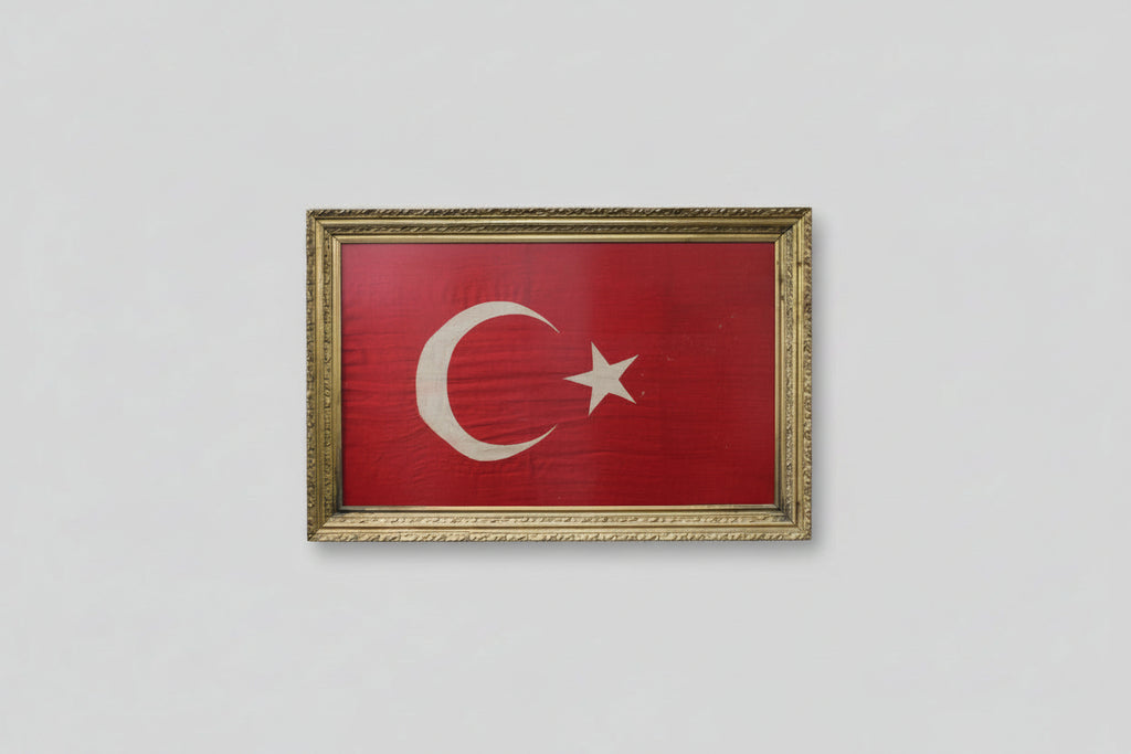 Antika Türk Bayrağı Çerçeveli