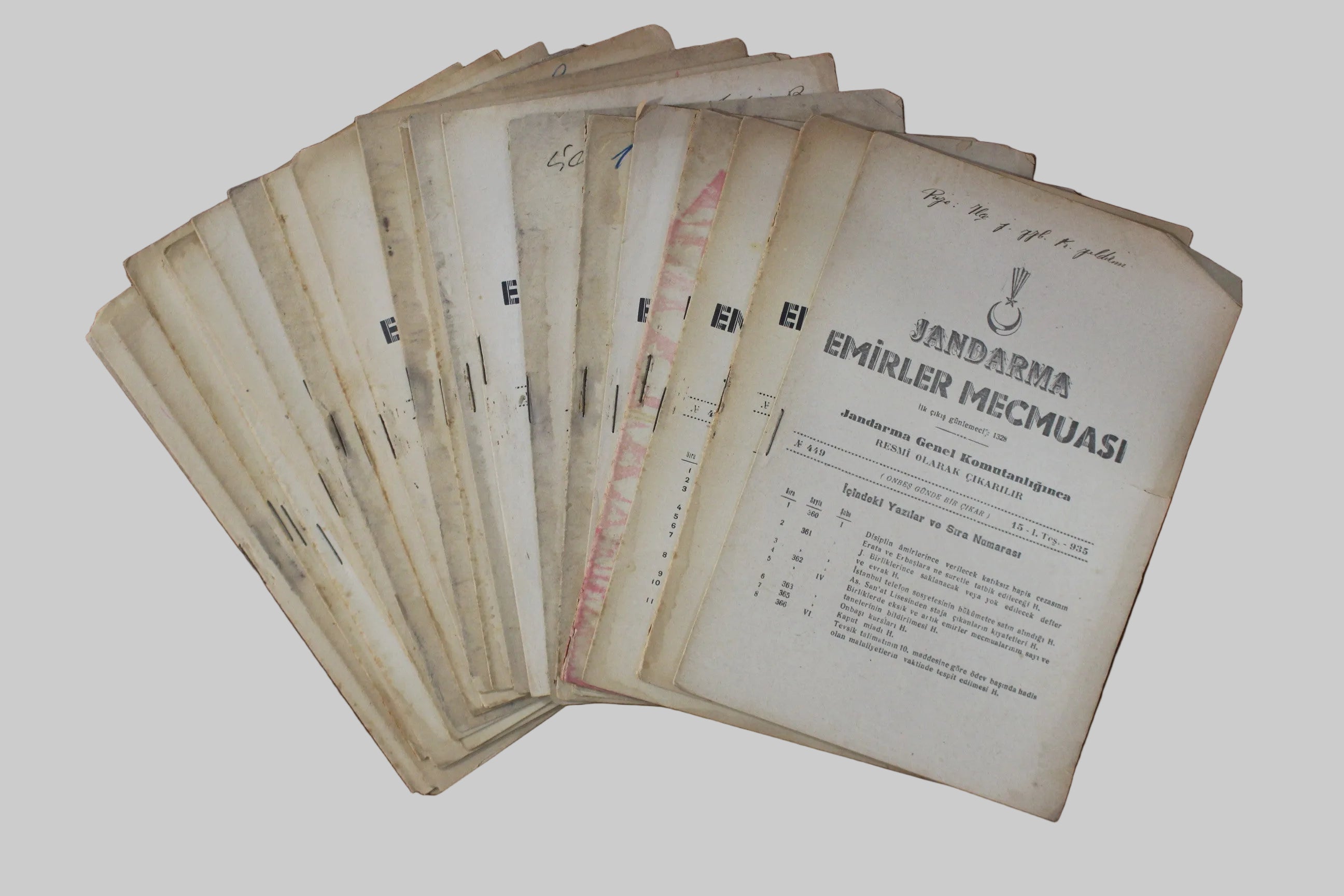 Jandarma emirler mecmuası 19 adet